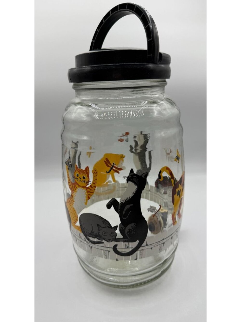 Anchor Hocking Cats on Fence Vintage Beverage Tea Dispenser Glass Gallon Jug - Picture 5 of 11